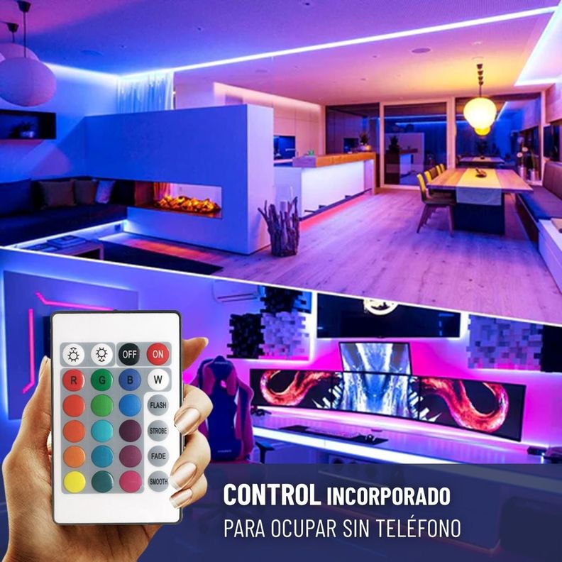 Tira Cinta Luces Led Rgb Bluetooth Maxwell 20 Metros Total-8