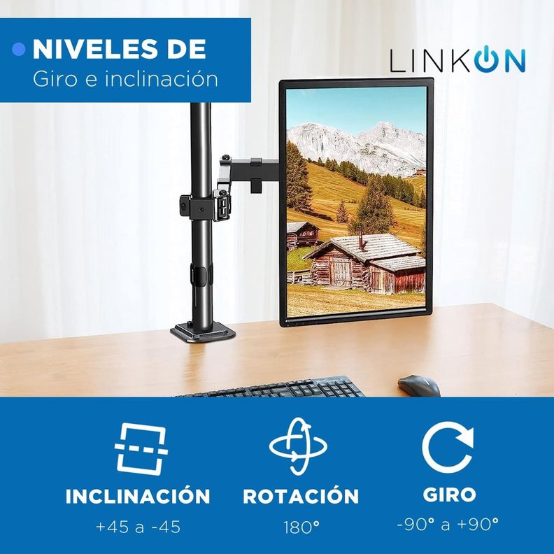 Soporte Brazo Para Monitor Vertical De Escritorio Linkon-7