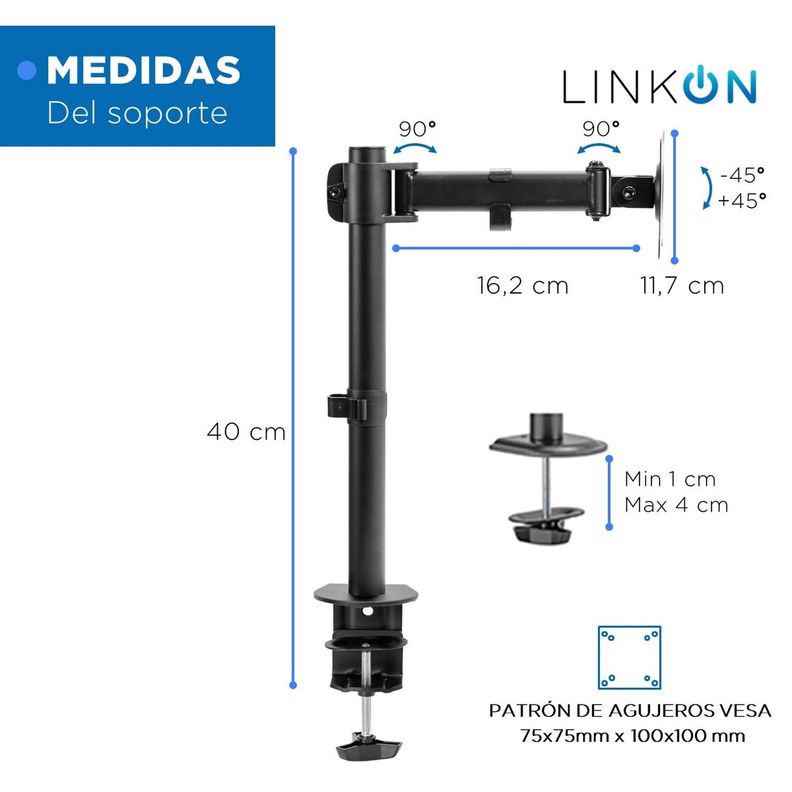 Soporte Brazo Para Monitor Vertical De Escritorio Linkon-4