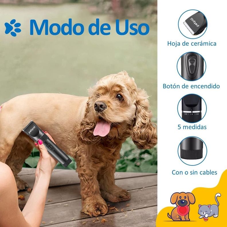 Maquina Corta Pelo Para Perro Gato Set Afeitadora+Accesorios-6