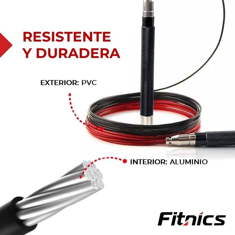 Cuerda Saltar Velocidad Fitnics Crossfit + 1 Cuerda Repuesto-3