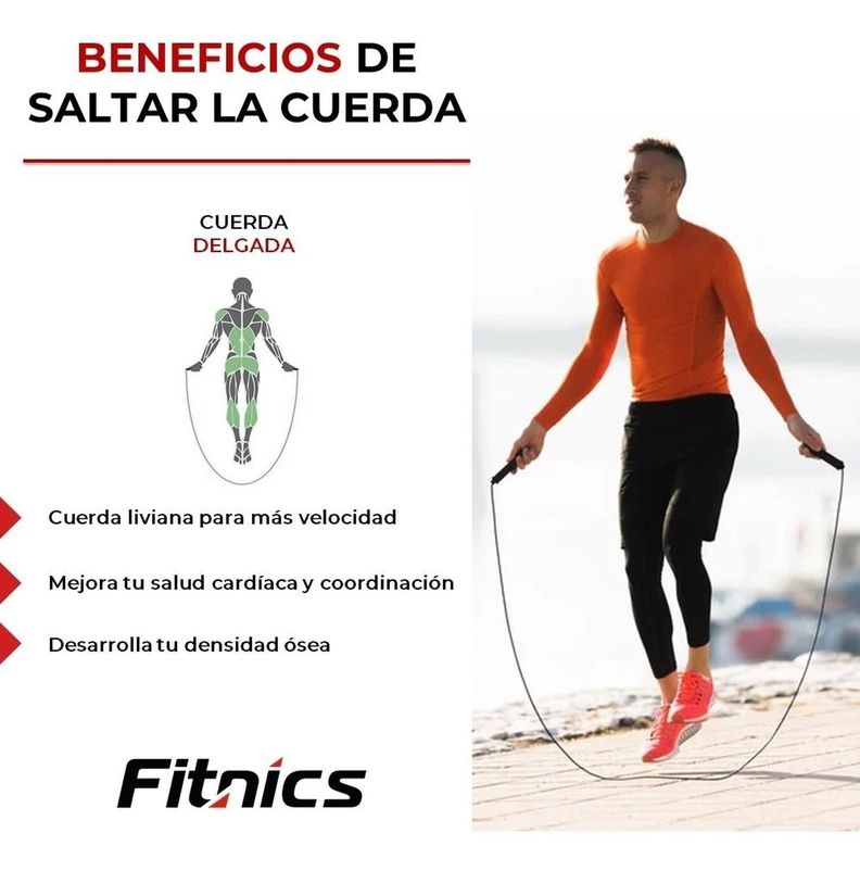 Cuerda Saltar Velocidad Fitnics Crossfit + 1 Cuerda Repuesto-4