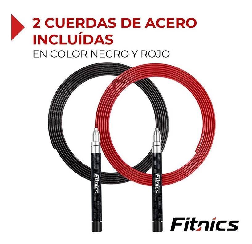 Cuerda Saltar Velocidad Fitnics Crossfit + 1 Cuerda Repuesto-1