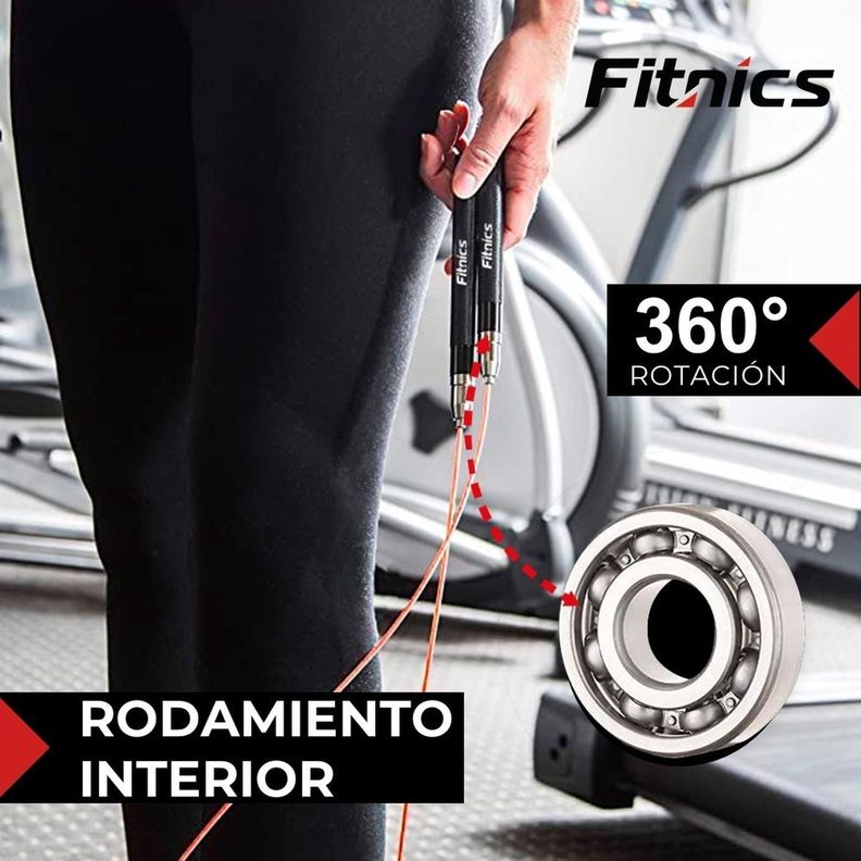 Cuerda Saltar Velocidad Fitnics Crossfit + 1 Cuerda Repuesto-2
