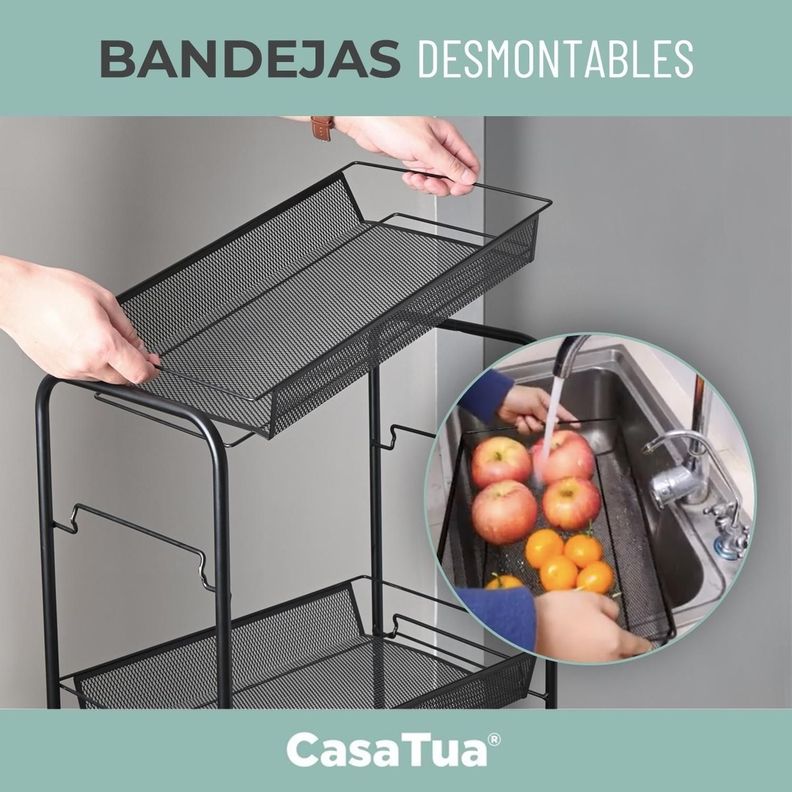 Carrito Organizador Ruedas Multiuso CasaTua 4 Niveles-5
