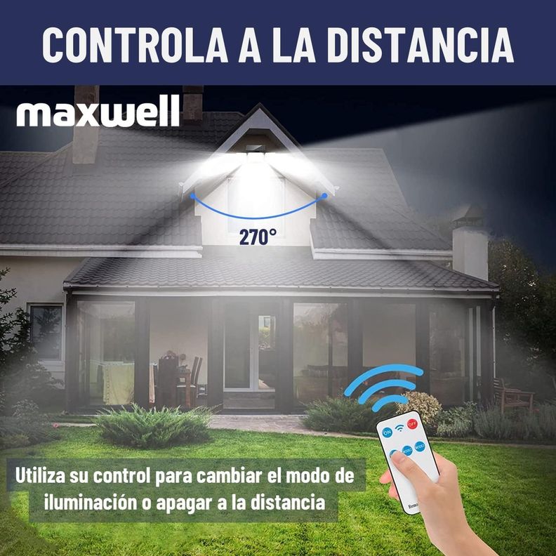 Foco Led Solar Exterior Maxwell Sensor Control Luz Fría-5