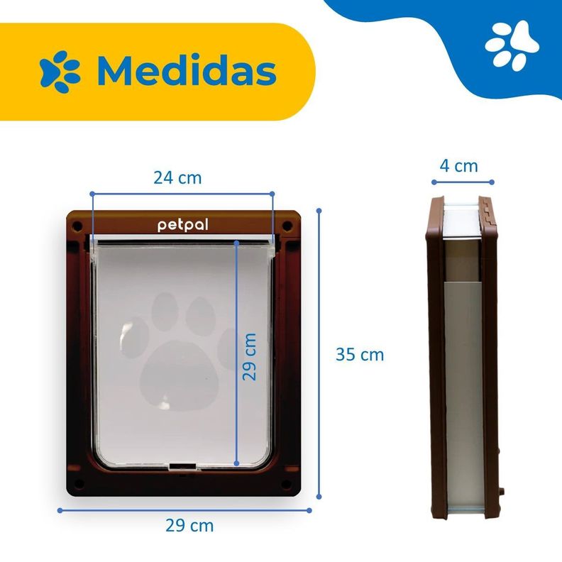 Puerta Abatible Para Perro Gato Mascota Petpal Tamaño Grande-6