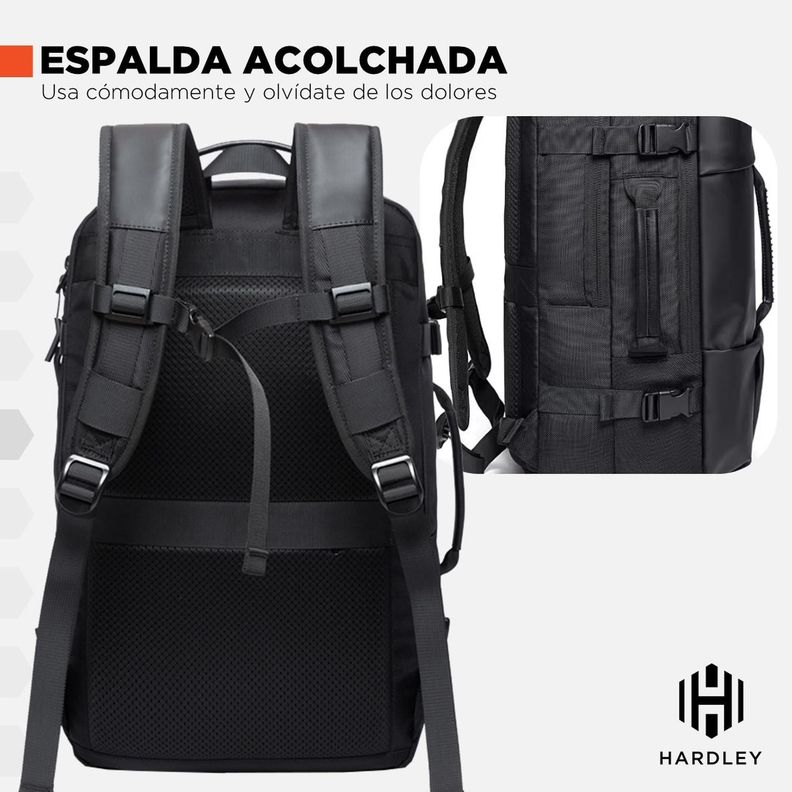 Mochila para Viaje Cabina Hardley Impermeable 28L Ajustable-3