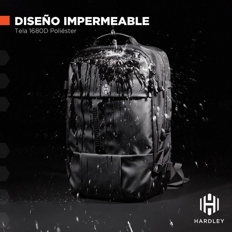 Mochila para Viaje Cabina Hardley Impermeable 28L Ajustable-4