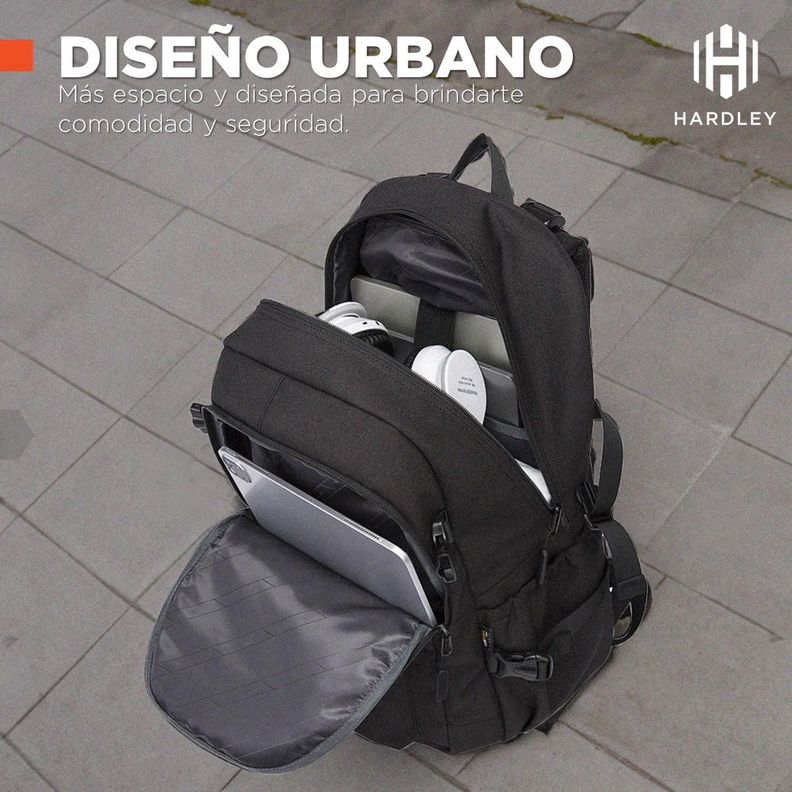 Mochila Notebook Antirrobo Impermeable Hardley Urbana-2