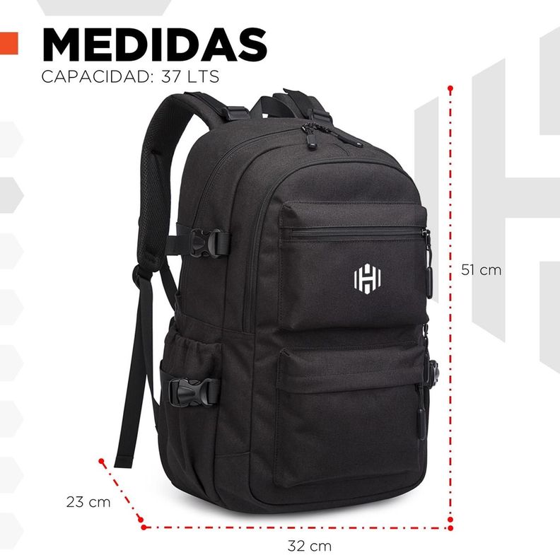 Mochila Notebook Antirrobo Impermeable Hardley Urbana-7