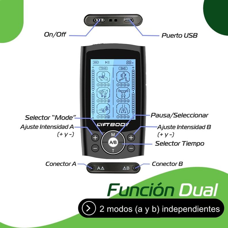 Tens + Electroestimulador Liftbody Electroterapia Muscular-5