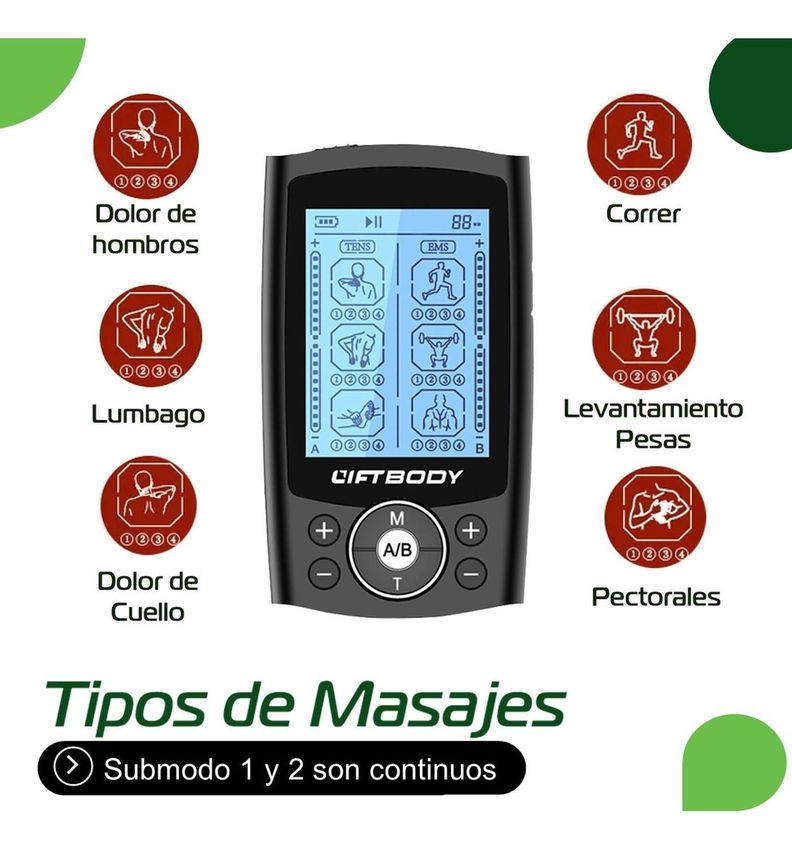 Tens + Electroestimulador Liftbody Electroterapia Muscular-7