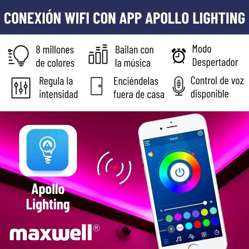 Tira Cinta Luces Led Rgb Bluetooth 10 Metros Total + Conector-1