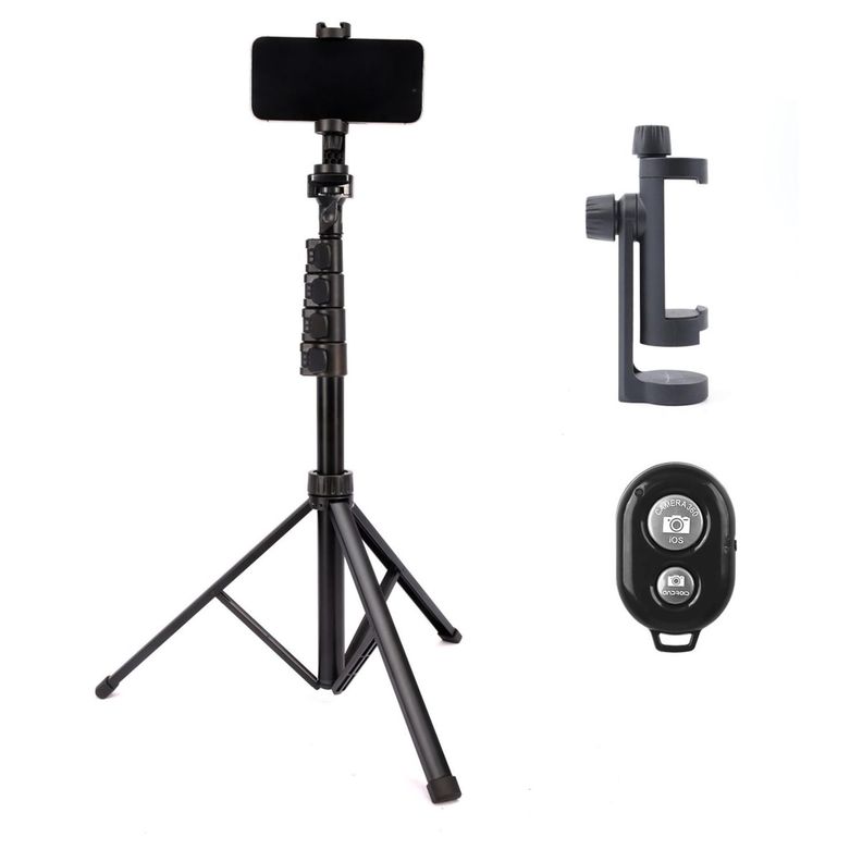 Tripode Celular Camara 360 Tr3pod Aluminio Plegable +Control-0