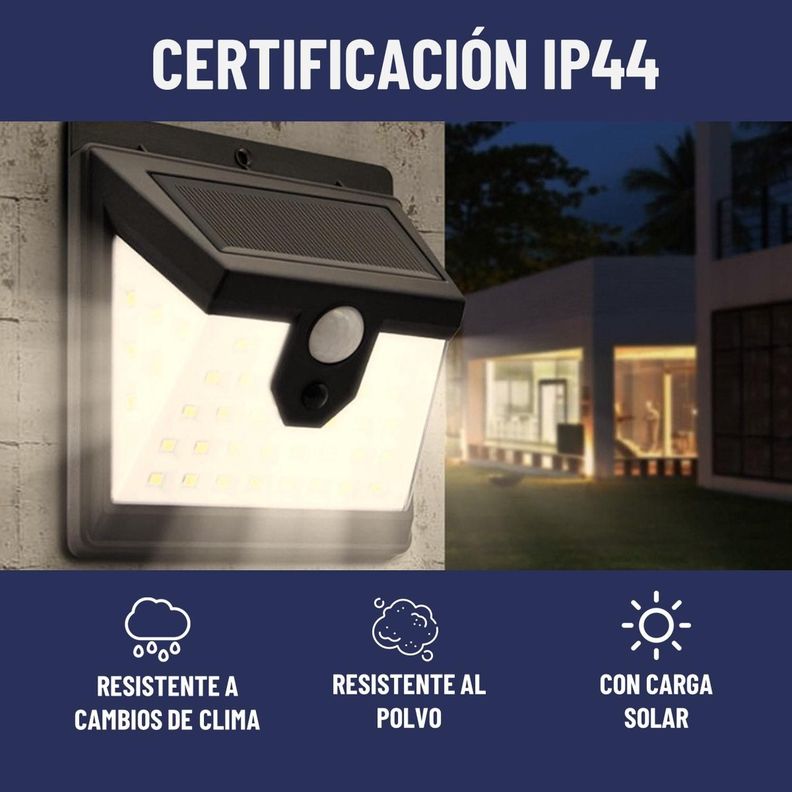 Foco Reflector Solar Maxwell Led Exterior Pared Luz Cálida-1