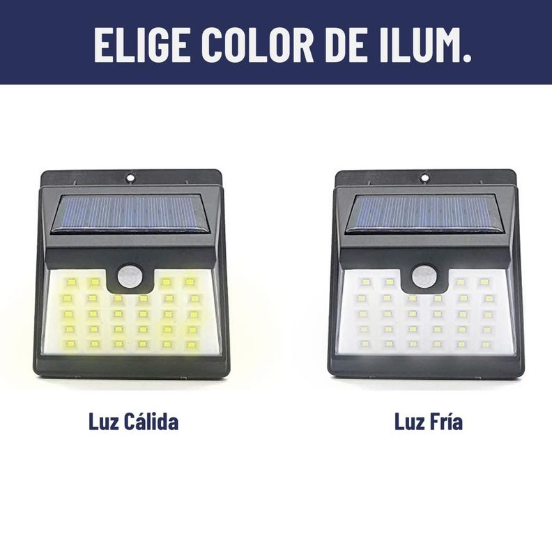 Foco Reflector Solar Maxwell Led Exterior Pared Luz Cálida-4