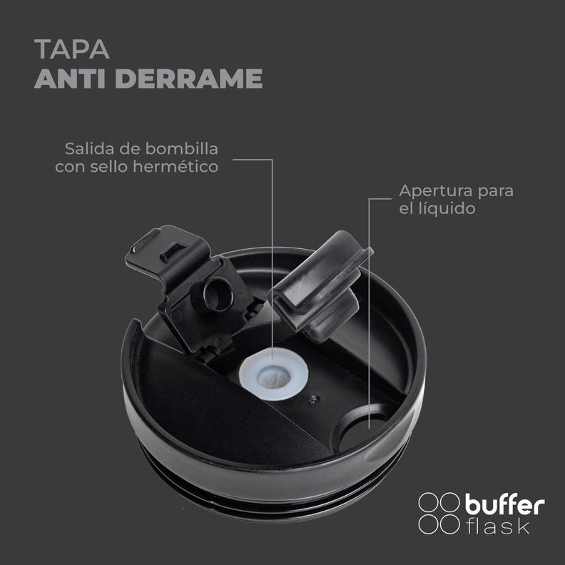 Tapa para Vaso Termico Mug Buffer 1,2 Lt Acero Inoxidable Frio Y Calor Bora Bora 3-4