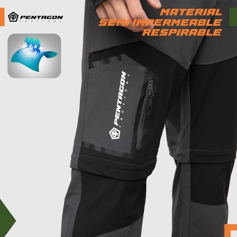 Pantalon Trekking Outdoor Pentagon Desmontable Secado Rápido-4