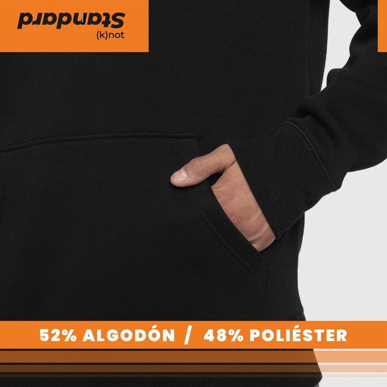 Poleron Hombre Canguro Algodon Standard Butter con Capucha-4