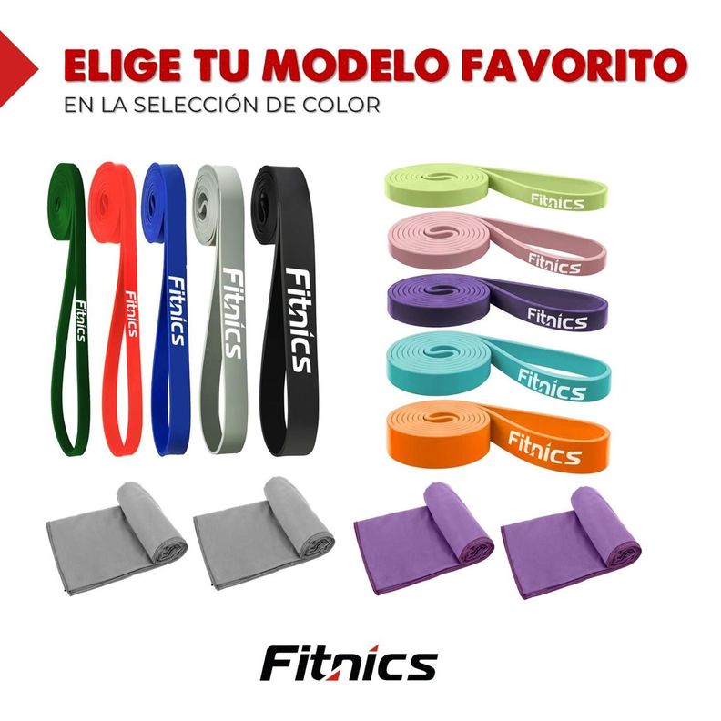 Bandas Elasticas Resistencia Fitnics Set + Toalla Microfibra-7