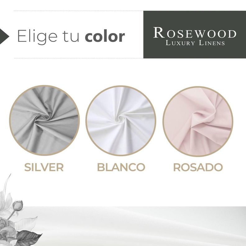 Sabanas Juego 300 Hilos 100% Algodon Rosewood Tamano Unico 1,5 Plazas - Rosa-5