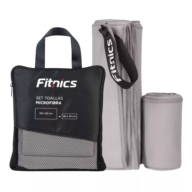 Toalla De Microfibra Set X2 Fitnics 120x60 + 80x30 + Estuche