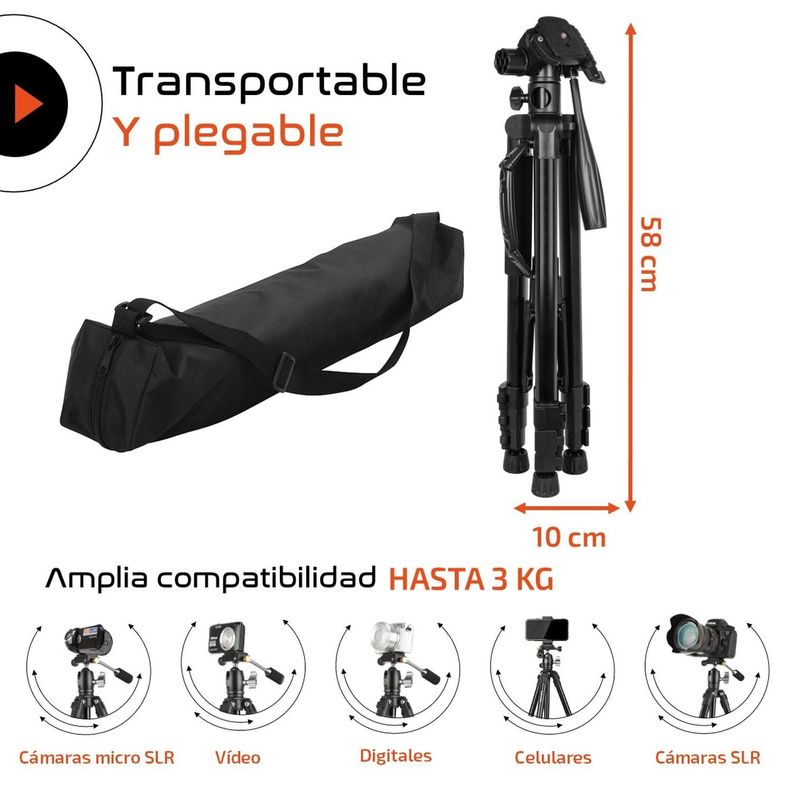 Tripode Camara Cenital Tr3pod Aluminio Profesional Plegable-8
