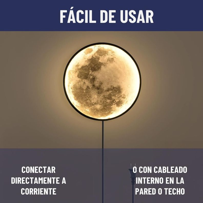 Lampara de Pared Luna Led Maxwell Decorativa Muro Dormitorio-5