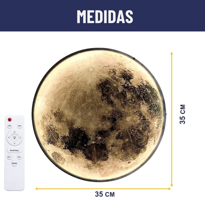 Lampara de Pared Luna Led Maxwell Decorativa Muro Dormitorio-6