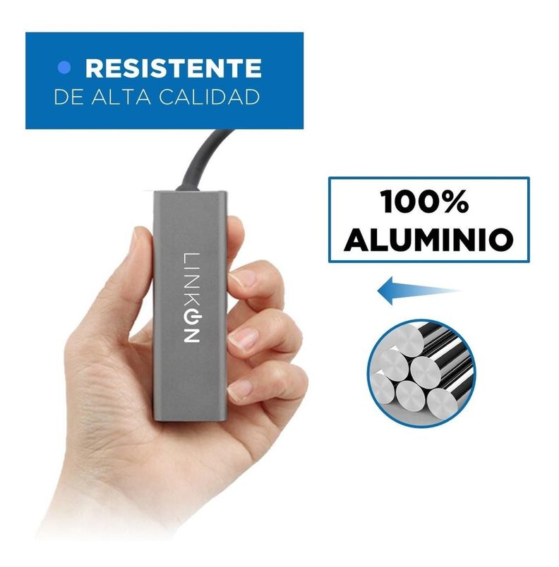 Adaptador Usb 3 a Rj45 Linkon Lan Ethernet 10/100/1000 Mbps-1