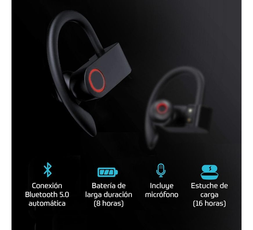 Audifonos Deportivos Inalambricos Bluetooth Estuche Recarga-1