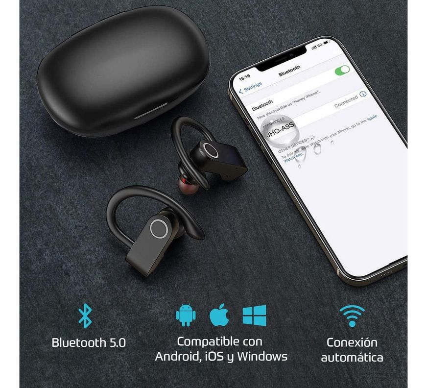 Audifonos Deportivos Inalambricos Bluetooth Estuche Recarga-6
