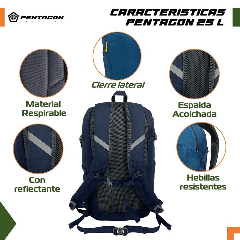 Mochila Trekking Outdoor Camping Pentagon 25 lt Impermeable-2