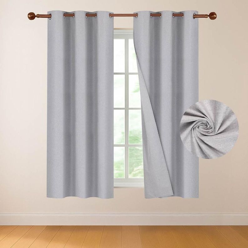 Cortina 100% Blackout 160x107 Casatua Look Lino Set 2 Panos