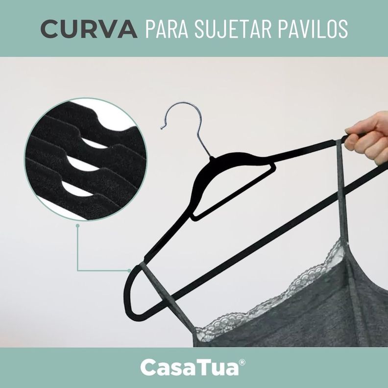 Colgadores De Ropa Casatua Set 20 Terciopelo Antideslizante-4