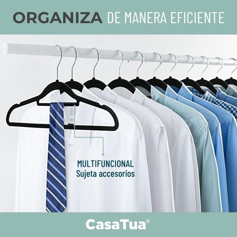 Colgadores De Ropa Casatua Set 20 Terciopelo Antideslizante-6