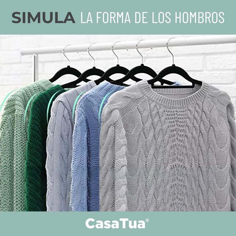 Colgadores De Ropa Casatua Set 20 Terciopelo Antideslizante-3