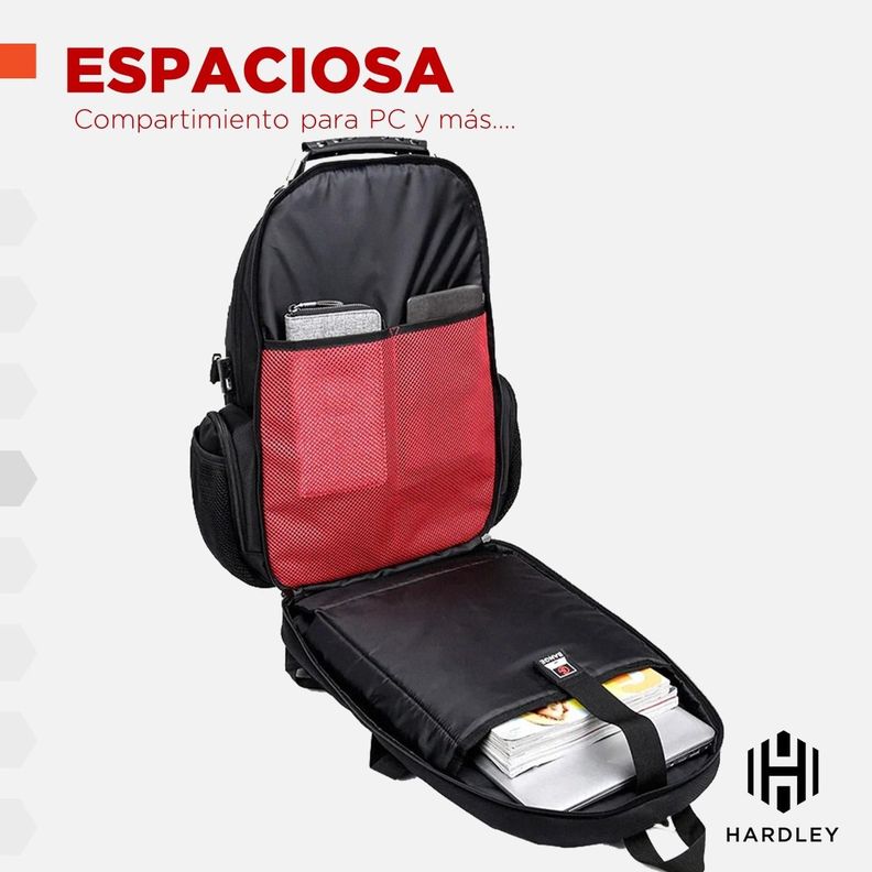 Mochila Notebook Hardley Balistica Impermeable 38L + USB-2