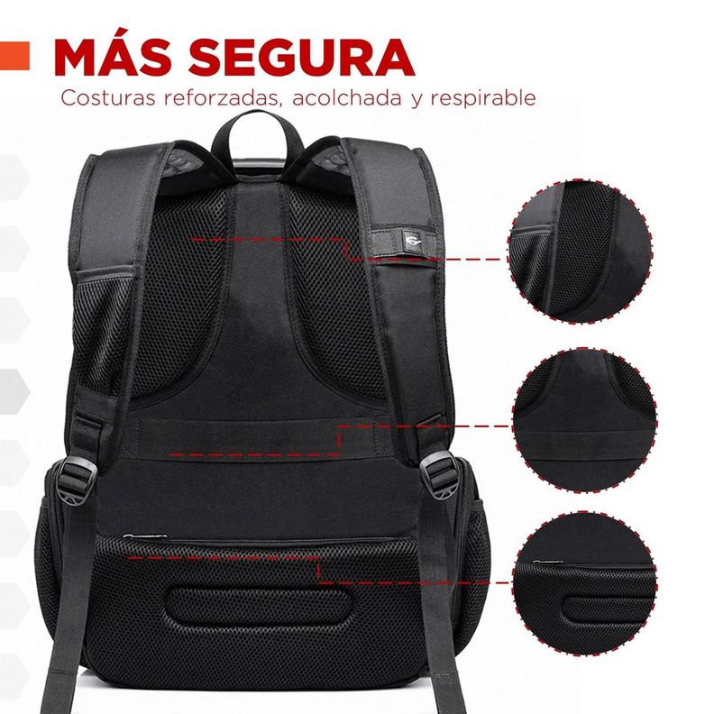 Mochila Notebook Hardley Balistica Impermeable 38L + USB-3