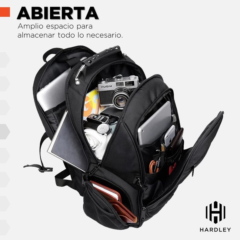 Mochila Notebook Hardley Balistica Impermeable 38L + USB-4