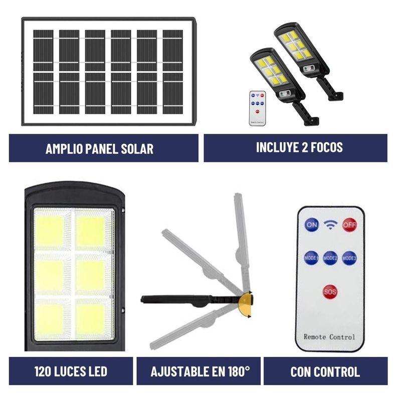 Foco Solar Maxwell Led Exterior Sensor Mov Set 2 Luz Cálida-1