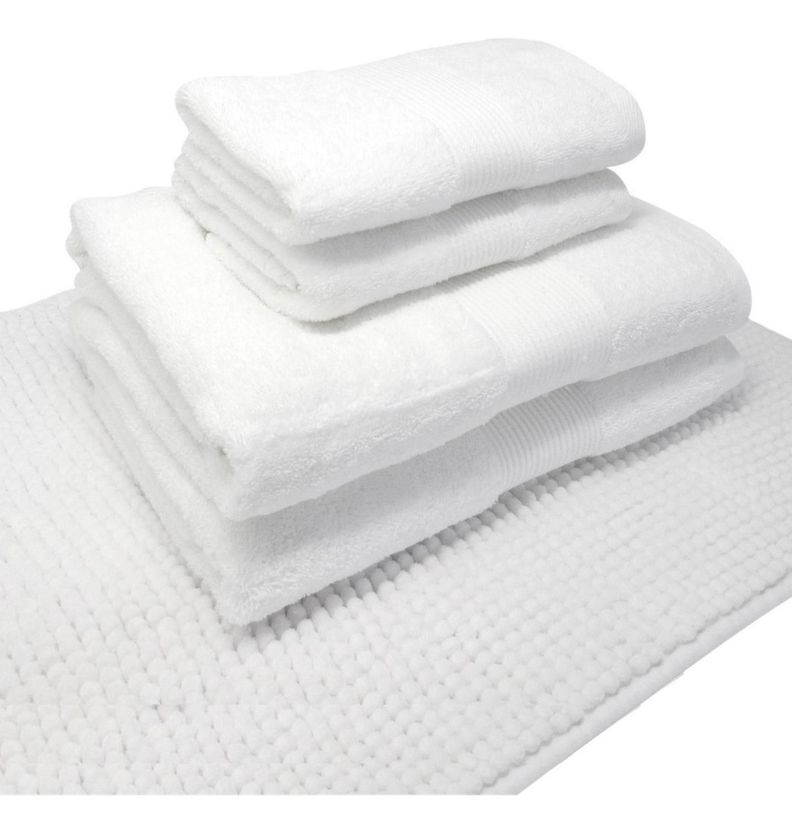 Toallas Baño Set x5 Algodón, son 2 Baño +2 Mano +1 Piso Baño