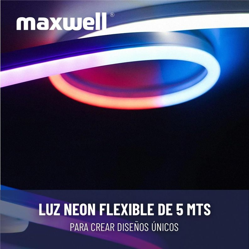 Tira Luz Led Neon 5 Mts Maxwell RGB Configurable Bluetooth-1