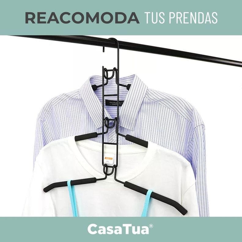 Colgadores Ropa Pack 2 Ganchos 5en1 Antideslizante CasaTua-4