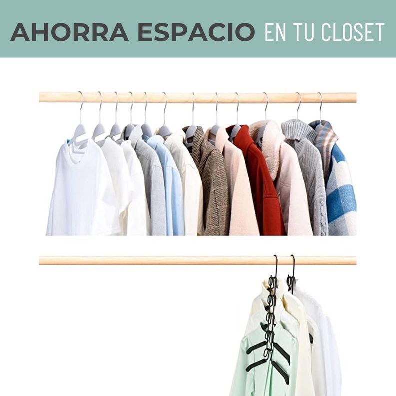 Colgadores Ropa Pack 2 Ganchos 5en1 Antideslizante CasaTua-6