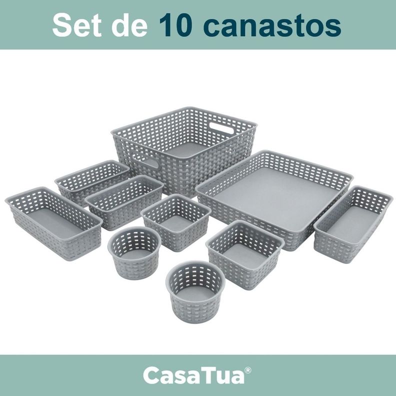 Canastos Organizadores Set de 10 unids Cocina Baño Multiuso-1