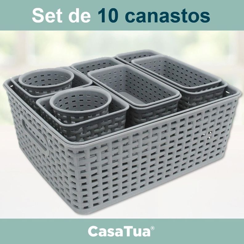 Canastos Organizadores Set de 10 unids Cocina Baño Multiuso-2