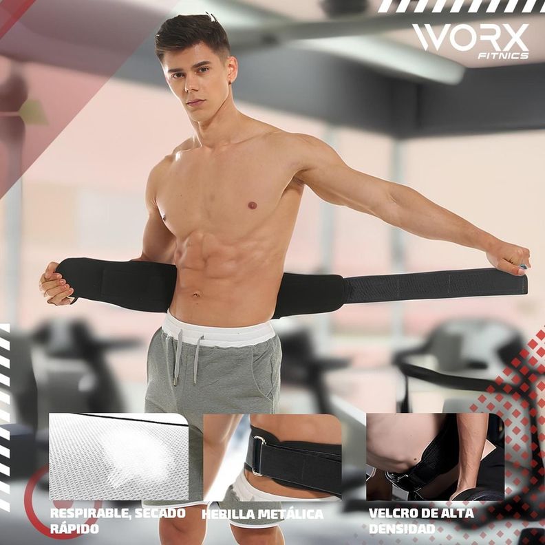 Cinturon Levantamiento Pesas Worx Gym Gimnasio Crossfit-4