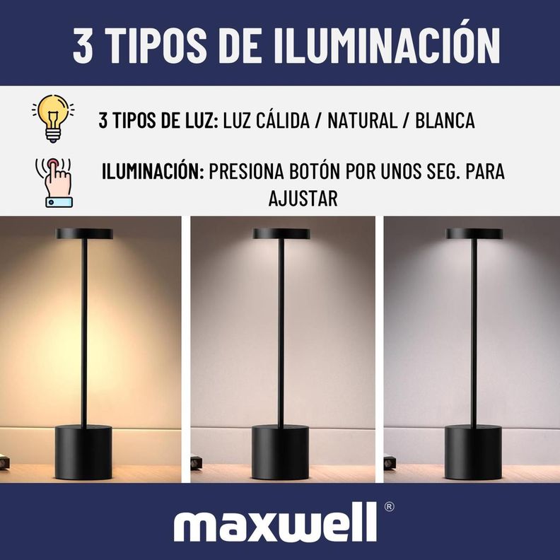 Lampara Led Velador Mesa Escritorio Maxwell Minimalista-3